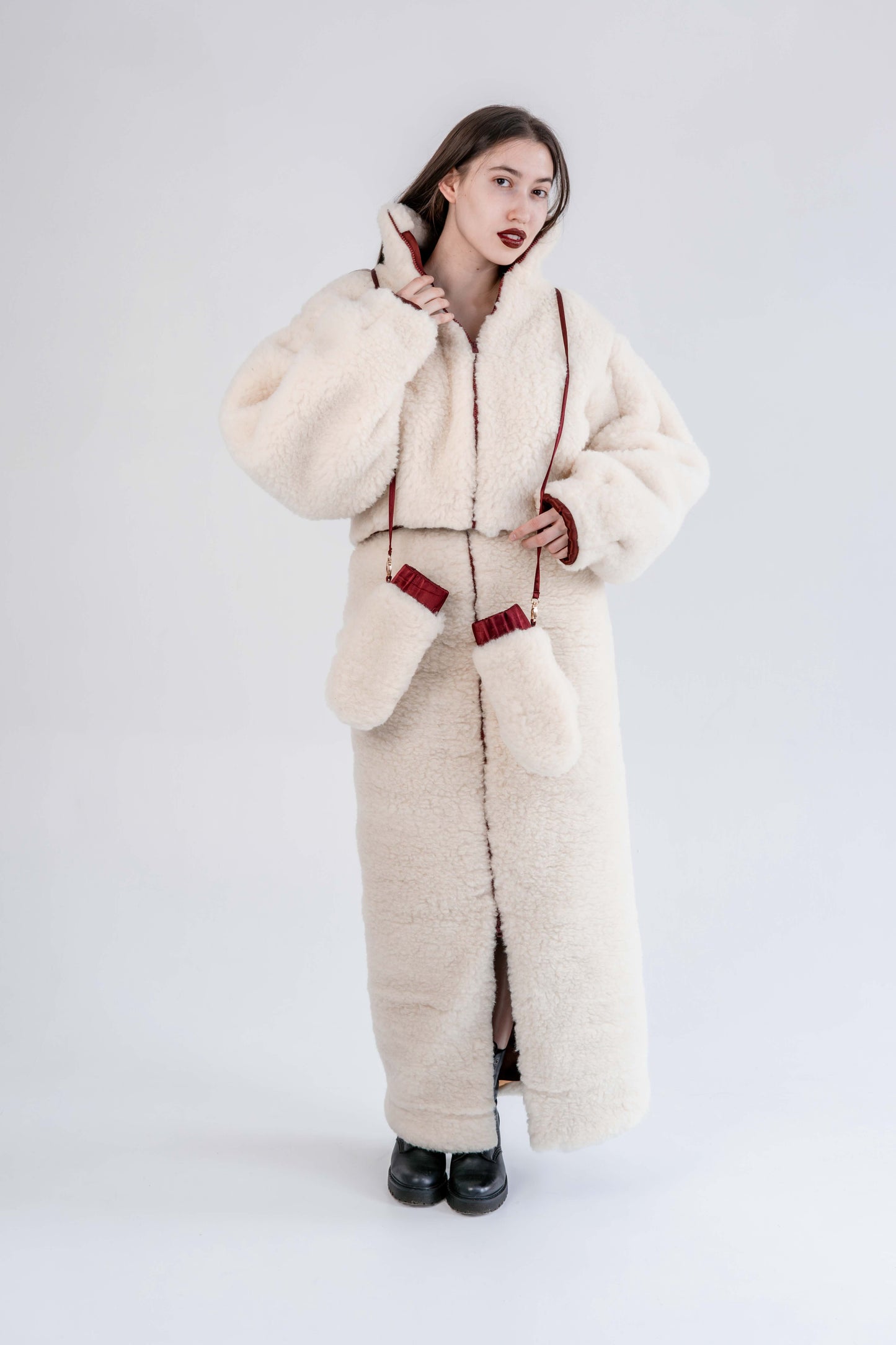 Woolen Women's Short Jacket - White