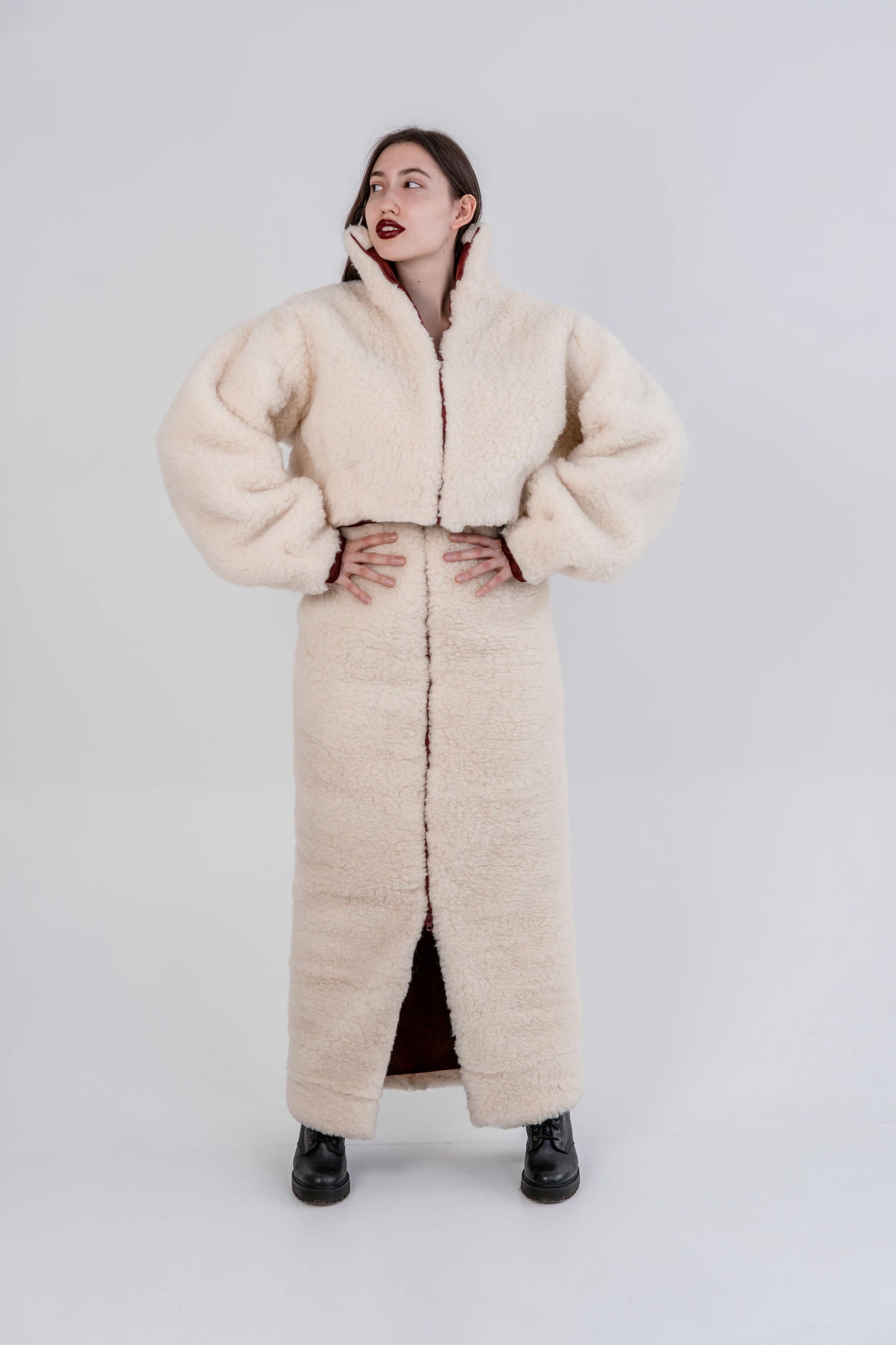 Woolen Women's Short Jacket - White