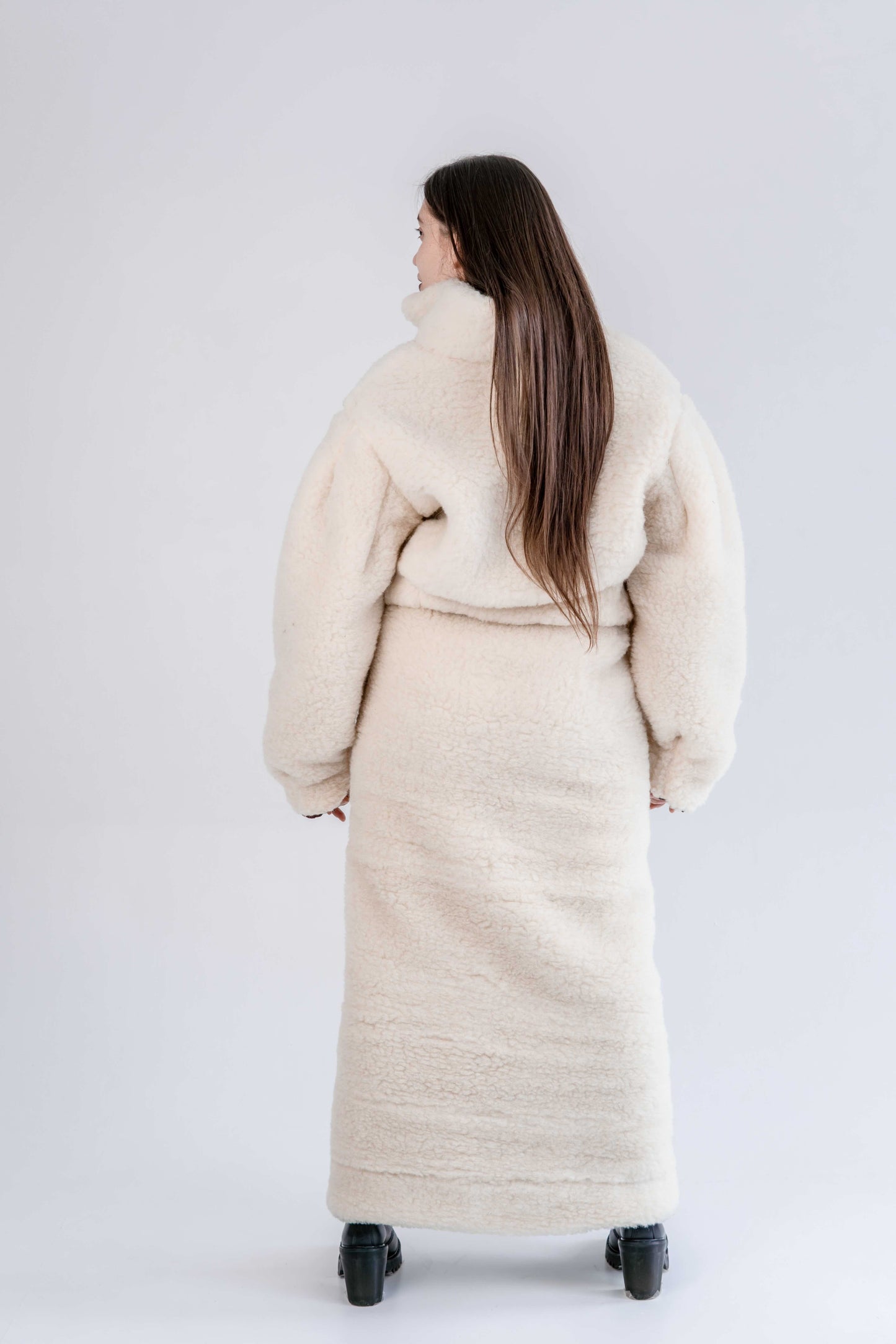 Woolen Women's Short Jacket - White