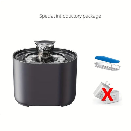 Smart USB-Powered 2.2L Pet Water Fountain for Cats and Dogs - Black
